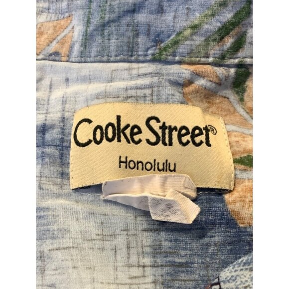 EUC Cooke Street Honolulu Men's Aloha Button Down Shirt Tropical Blue 2XL - Picture 9 of 9
